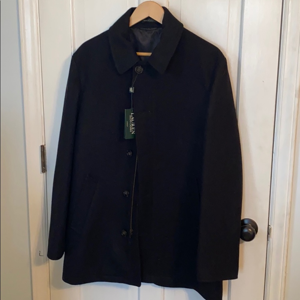 Black Ralph Lauren wool overcoat